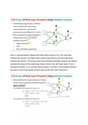 Output of Multi Layer Perceptron Using Activation Functions