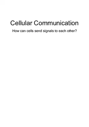 How Can Cells Send Signals to Each Qther