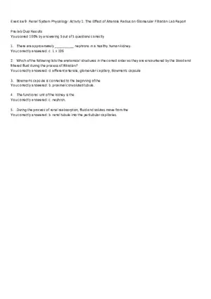 The Effect of Arteriole Radius on Glomerular Filtration Lab Report