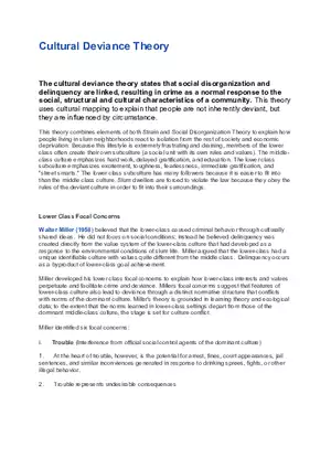 Cultural Deviance Theory