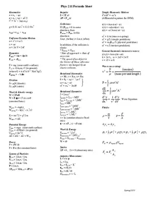 Phys Formula Sheet