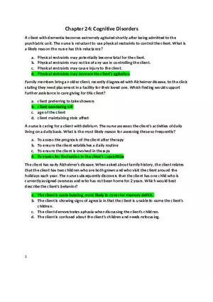 Chapter 24 Cognitive Disorders