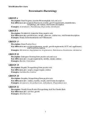 Identification Flow Charts Determinative Bacteriology