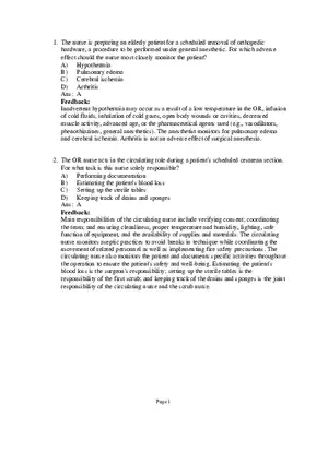 Medical-Surgical Nursing Exam Key Part 1