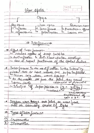 Wave Optics Lecture Note