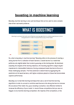 Boosting in Machine Learning