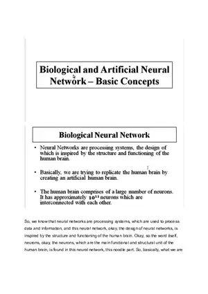 Biological and Artificial Neural Network
