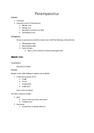 Paramyxovirus Biology Notes