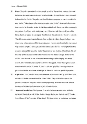 Hayes v. Florida (1985)