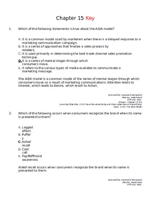 Marketing Chapter 15 Key Part 1