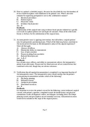 Medical-Surgical Nursing Exam Key Part 2