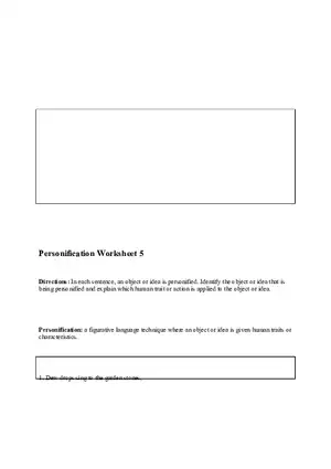 Personification Worksheet 5
