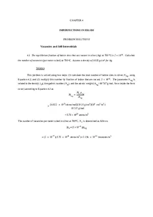 Imperfections in Solids Problem Solutions Part 1