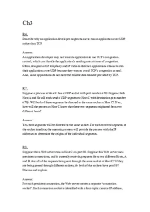 Describe Why an Application Developer Might Choose to Run an Application Over UDP Rather Than TCP