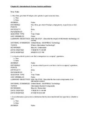 Chapter 01 Introduction to Systems Analysis and Design