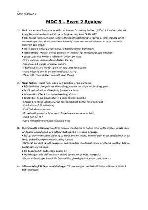 MDC 3 – Exam 2 Review