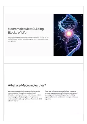 Macromolecules: Building Blocks of Life