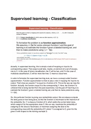 Supervised learning - Classification