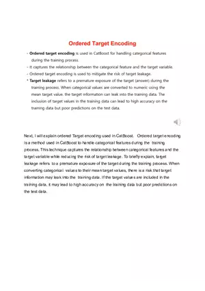 Ordered Target Encoding