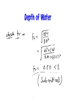 Depth of Water