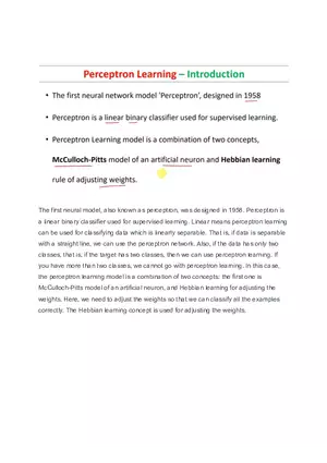 Perceptron Learning - Algorithm