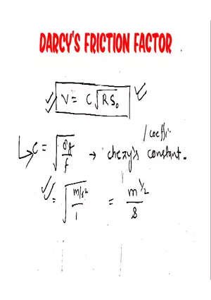 DARCY'S FRICTION Factor