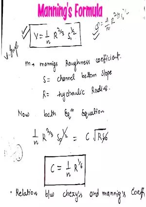 Manning's Formula