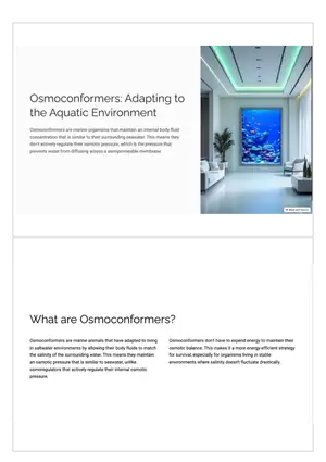 Osmoconformers: Adapting to the Aquatic Environment
