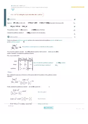 Calculating Equilibrium Composition from an Equilibrium Constant