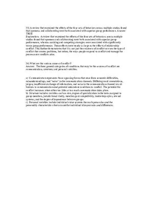 Organizational Behavior Conflict and Negotiation 55-79 Answers