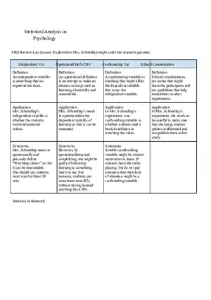 Statistical Analysis in Psychology