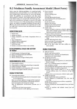 Friedman Family Assessment Model (Short Form)