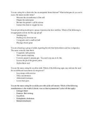ATI Questions in Pathophysiology