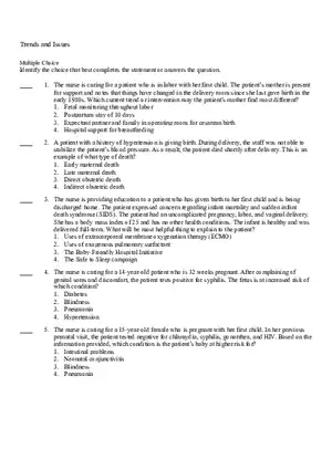 Nursing Trends and Issues Testbank