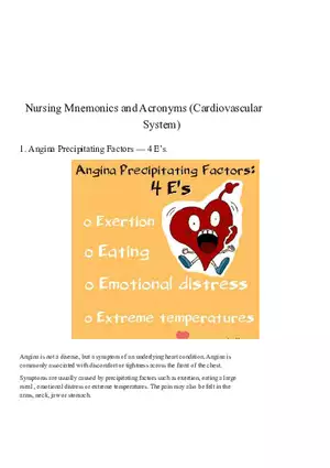 Must Have Nursing Mnemonics Part 1
