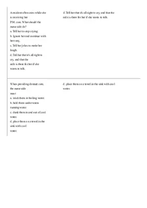 Practice Questions CNA State Exam Part 3