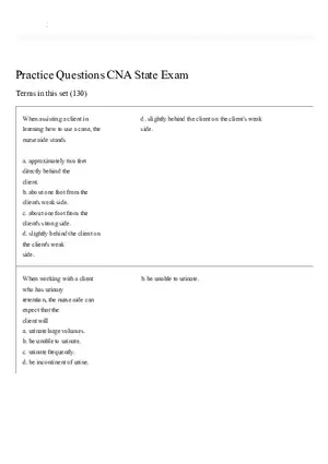 Practice Questions CNA State Exam Part 1