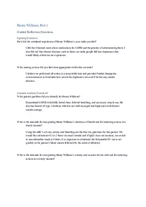 Henry Williams Reflection Questions