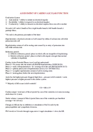 Assessment of Cardiovascular Function Part 1