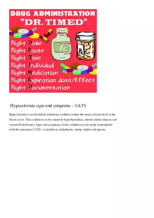 Must Have Nursing Mnemonics Part 4