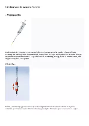 Instruments of Measuring Volume