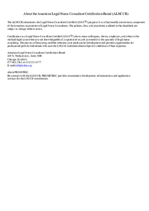 About the American Legal Nurse Consultant Certification Board