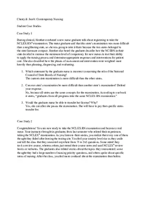 Cherry and Jacob Contemporary Nursing Case Study