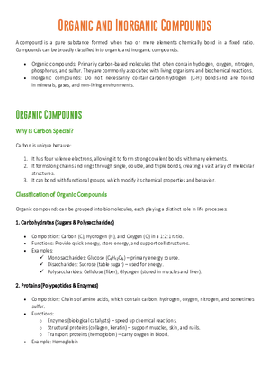 Organic and Inorganic Compounds
