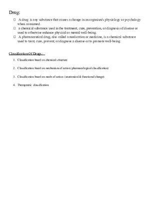 Classification Of Drugs