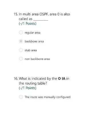 Hierarchical Routing in OSPF Answer Key Part 2