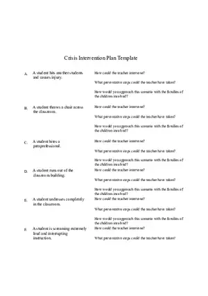 Crisis Prevention and Intervention Plan Template
