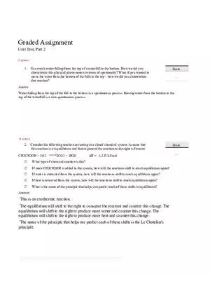 Chemistry Unit Test Part 2 Assignment