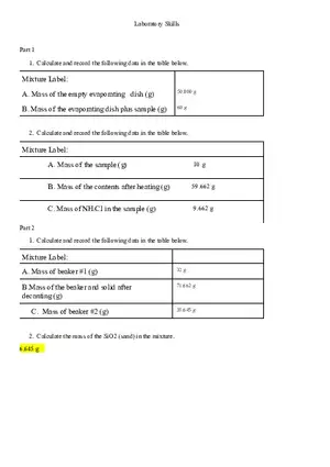 Lab Separating a Mixture of Compounds