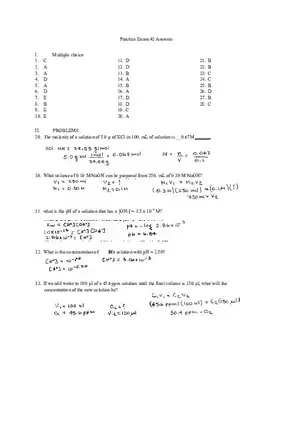 Chemistry Training Test for Exam 2